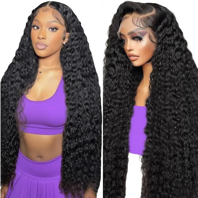 30 40 inch Deep Wave Lace Frontal Wig