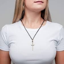 Amazon.com: Intercession St Michael Sword Necklace (Antique Silver - Cord) : Clothing, Shoes & Jewelry