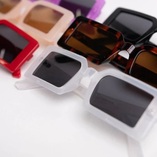 Rectangle Thick Frame Sunglasses