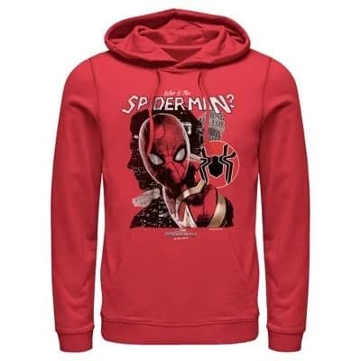 Marvel Men's Spider-Man No Way Home Who Is The Spider-Man Pull Over Hoodie