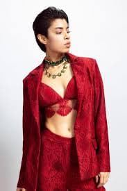 Buy Red Lace Embroidery Intense Chantilly Embellished Bralette For Women by Nirmooha Online at Aza Fashions.