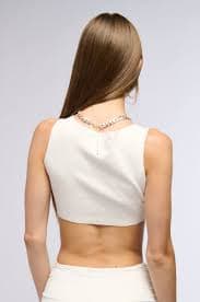 OUT OF THIS WORLD RHINESTONE CUT OFF CROPPED TANK IN WHITE – AKIRA