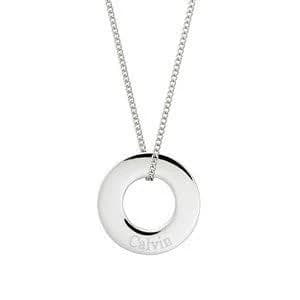 Men's Engravable Circle Pendant Necklace
