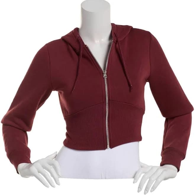Juniors Derek Heart Cropped Fleece Hoodie