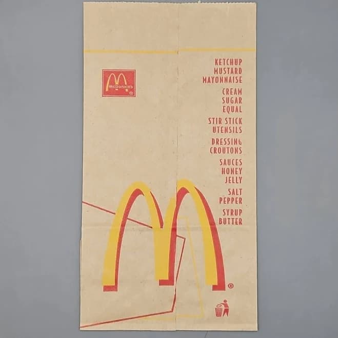 McDonald's 1997 Paper Take Out Brown Bag 4⅛×7 ¾ Vintage