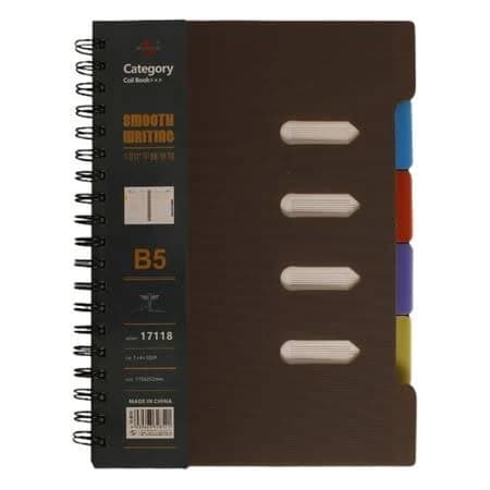 Ljxge 5-Subject Notebook With Tabs & Dividers A4 College Ruled Binder, Thick Paper Wire Bound Organizer For Work, Office, Project Planning And