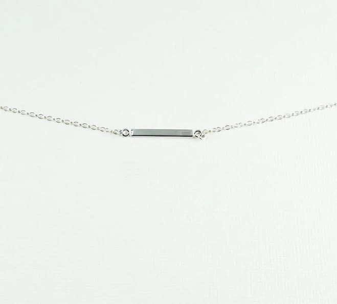 Sterling Silver Minimalist Bar Necklace