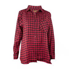 Woodland Creek Women's Flannel Red & Black Buffalo Check Shirt, Small - Walmart.com