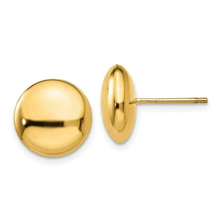 14K Yellow Gold Minimalist Dome Stud Earrings