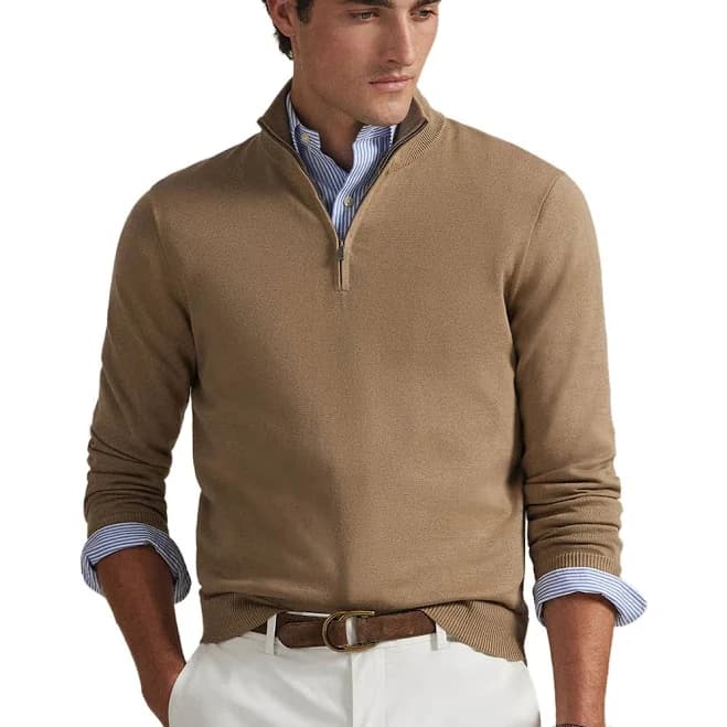 Polo Ralph Lauren Men's Cotton Quarter-Zip Sweater