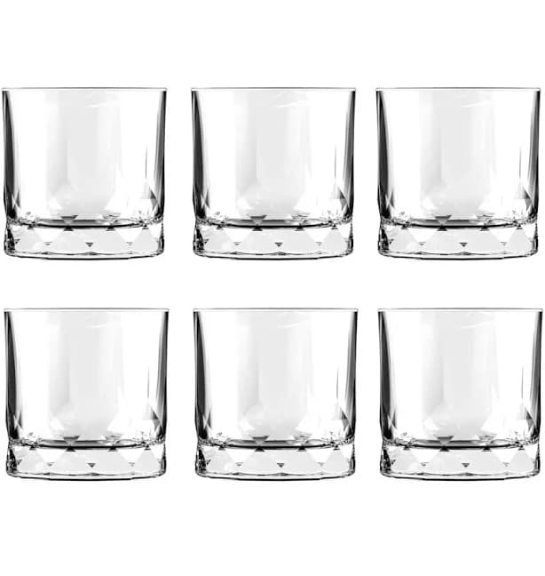 Faceted Double Rocks Glass