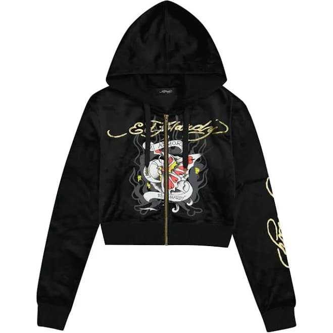 Ed Hardy Women's Flora Zip Hoodie
