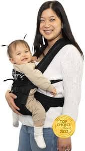 Amazon.com : bblüv Pöp'NGO Baby Carrier Wrap - Adjustable Backpack & Front Chest Holder Wearing Harness Sling with Six Positions, Includes Head Cushions, Travel Bag, for Newborn, Infant, & Toddler (Black) :