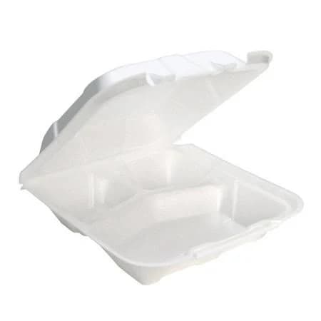 KitchenCrusader PCT 3-Compartment Foam Hinged Lid Containers