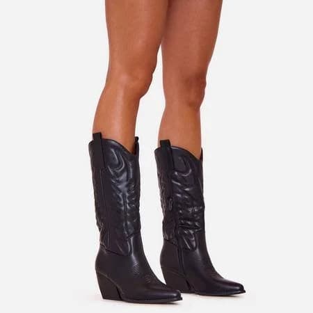 Bobbi Women's Pointed Toe Mid Calf Western Cowboy Boots