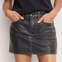 Good American Women's Faux Leather Good 90's Mini Skirt