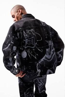 Rta Men's Denim Graffiti Jacket