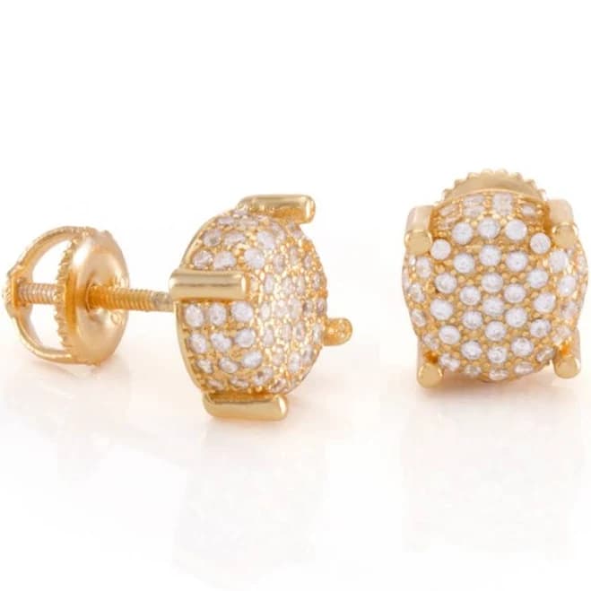 Sterling Silver 14K Vermeil Cluster Stud Earrings