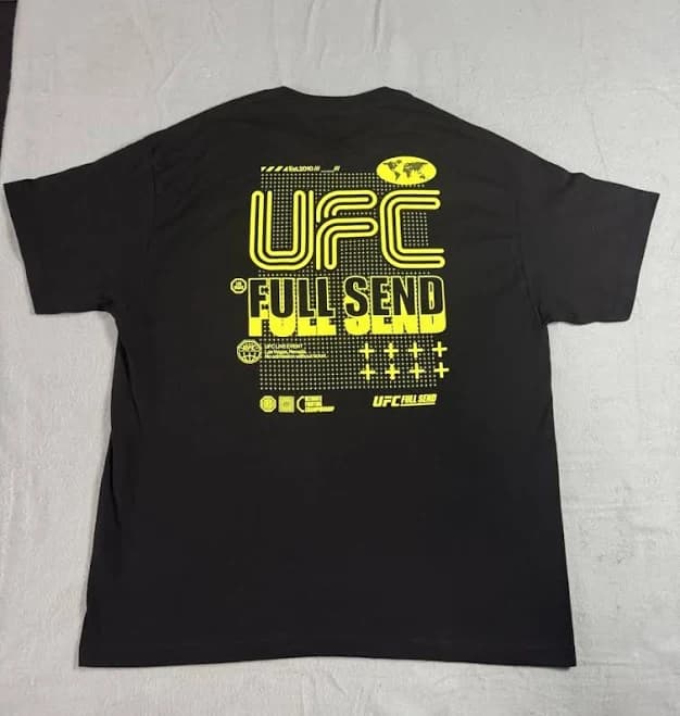 Ufc X Full Send T-shirt Xl Black Neon Yellow Graphic Tee 100% Cotton