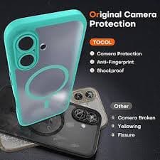 Amazon.com: TOCOL Magnetic for iPhone 16 Case, Upgraded Full Camera Protection, Compatible with Magsafe, Drop Protection, Translucent Matte Back Bumper Phone Cover 6.1-Inch (Green) : Cell Phones & Accessories