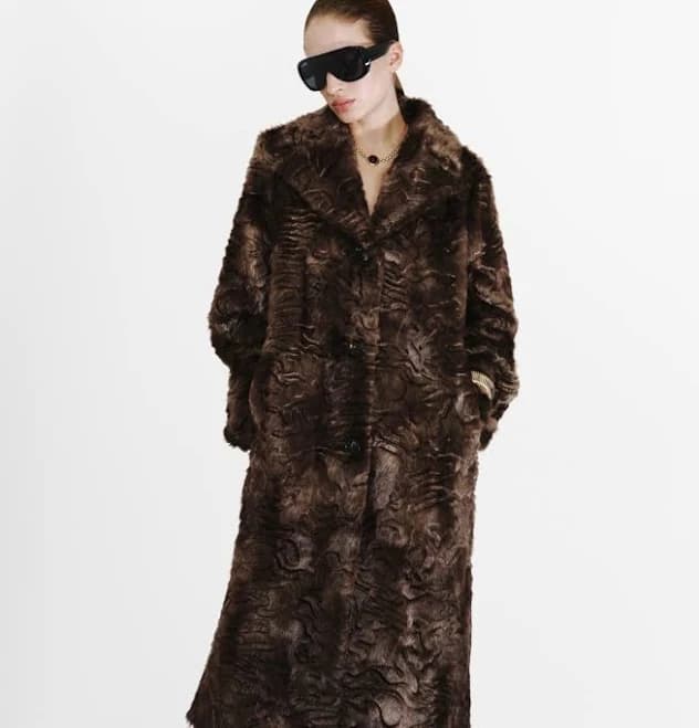 MANGO Women's Textured Faux-Fur Coat