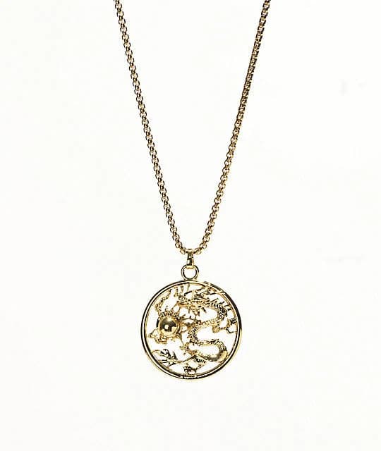 24" Saint Midas Golden Dragon Necklace