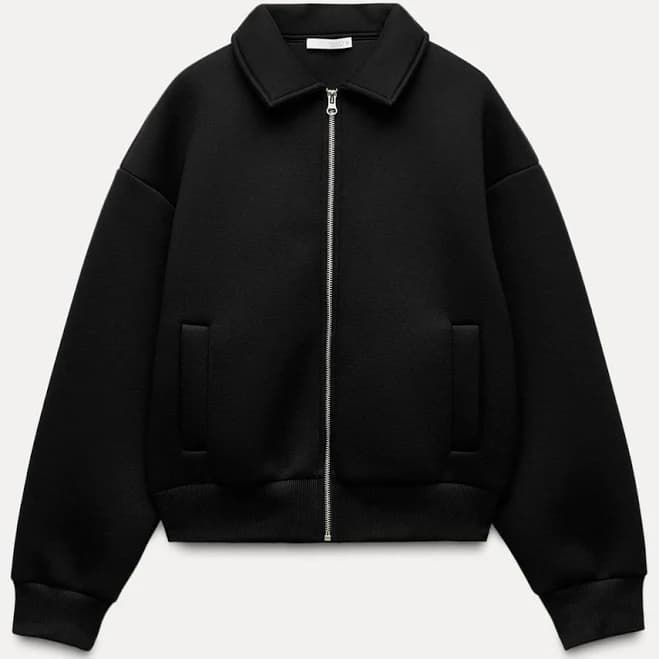 Zara Women's Scuba Bomber Jacket