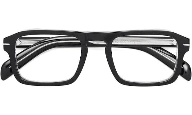 Black Thick Retro-Vintage Acetate Rectangle Glasses