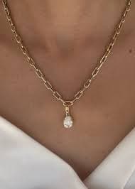 Madeleine Pear Diamond Necklace 14k Gold | Kinn Studio
