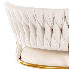 JONPONY Velvet Bar Stools Set of 2, Adjustable Height, Low Back, Gold Frame, Beige - Walmart.com
