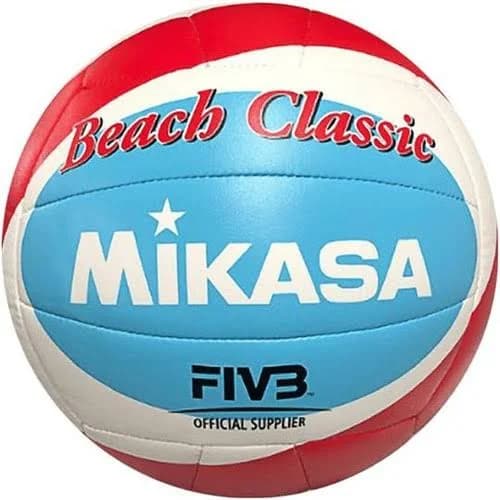 Mikasa Beach Classic Volleyball - Regulation Size, Durable, All-weather Design, Blue/red/white, Size 7