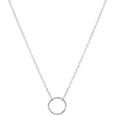 14K Gold Plated Dainty Gold Circle Pendant Necklace