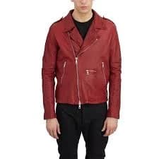GIORGIO BRATO Leather Biker Jacket Men RED Underwear
