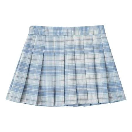 Kids Girls Plaid A-Line Skirt with Side Split