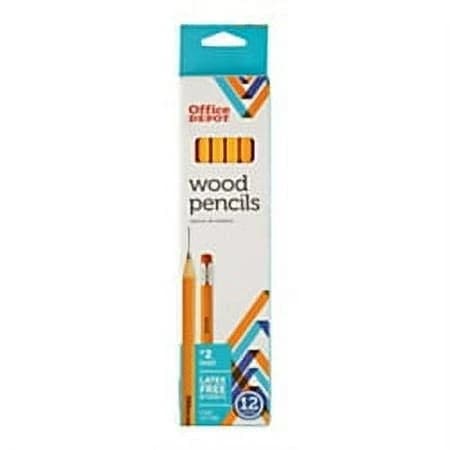 Office Depot Wood Pencils #2 HB Medium Lead Yellow (Pack of 12)