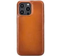 iPhone 14 Pro Max (6.7") Full Leather MagSafe Snap On Case - Rustic Brown