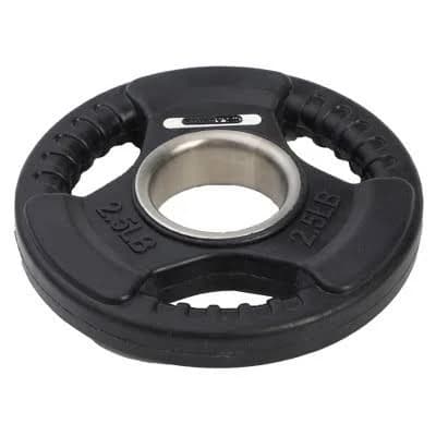 HolaHatha 2.5 Pound Olympic Rubber Coated Weight Plate w/Tri Grip Handle