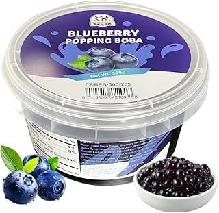 52USA Blueberry Popping Boba (500g), Popping Pearls for Bubble Tea, Beverages, Sweets, Ice Cream, Shakes, Desserts & Smoothies Topping, 1.1 Pound (Pack of 1)
