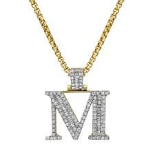 LuvMyJewelry M Initial Diamond Pendant 10K Yellow Gold - 1.07 Carats | Nordstrom