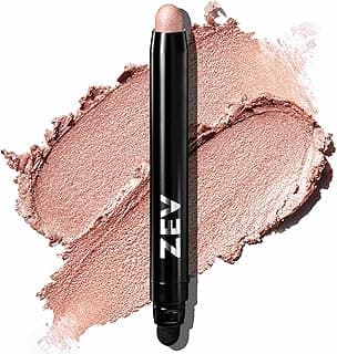 Eyeshadow Stick – ShadeRush 2-in-1 Cream Eyeshadow Stick – Cream-to-Powder Eye Shadow with Built-in Smudger – Shimmer Makeup – Waterproof and Crease-Proof – Pink Champagne Shimmer