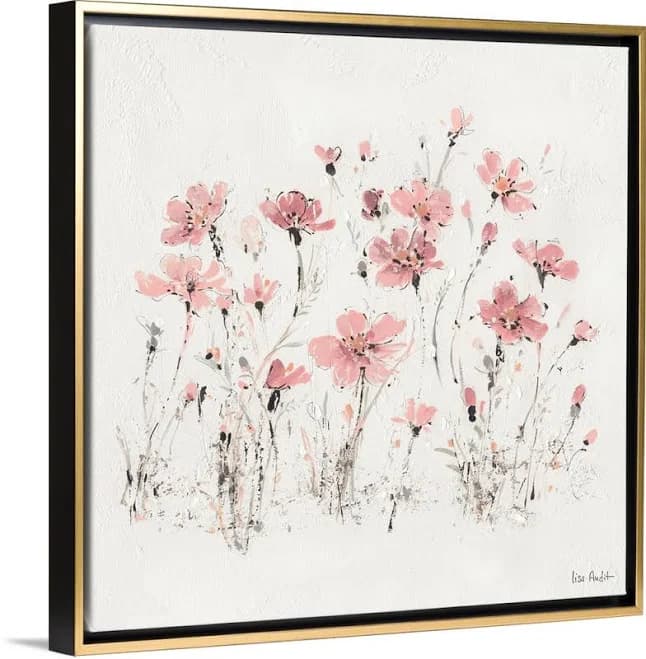 Great BIG Canvas Wildflowers III Pink Large Canvas Floating Frame Wall Art Print