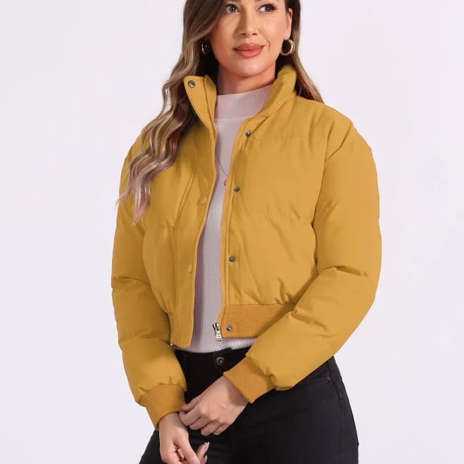Baggy Padded Cropped Bomber Jacket