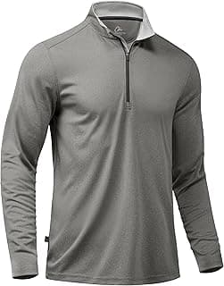 Golf Quarter Zip Pullover for Men Mock Neck Sweatshirt Lightweight Sun Protection Men's Long Sleeve Golf Shirt