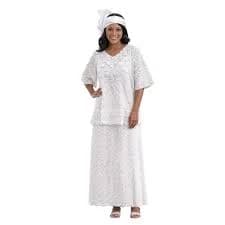 White 3 Piece Set All White African Dress Lace Set Ankara Set