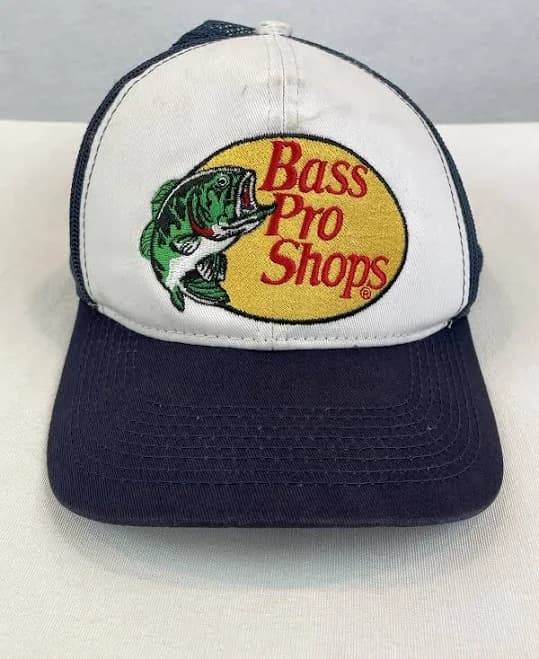 Bass Pro Shop Blue/white Trucker Meshback Snapback Hat Adjustable
