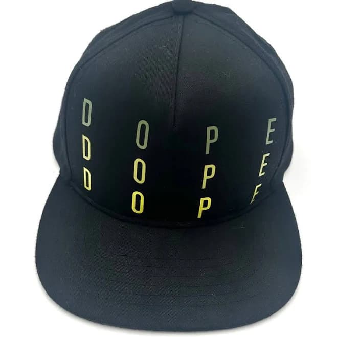 Dope Black SnapBack Hat Yellow Lettering One Size Adjustable - Men | Color: Black