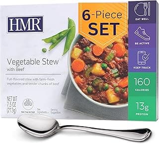 HMR Entrees Meals 6-Pack Vegetable Stew with Beef | Low Calorie Microwave Meals for Weight Loss | Ready to Eat Dinner | Premade Shelf-Stable Ready in 60 Seconds