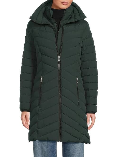 DKNY Women's Bibbed Packable Puffer Coat