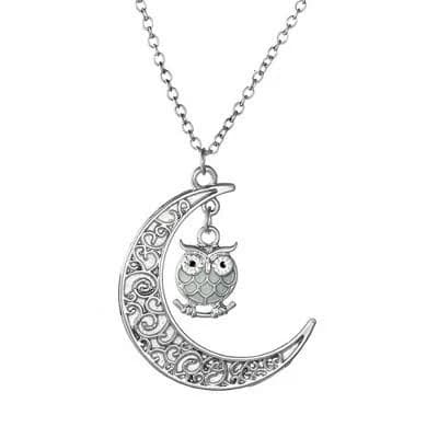 Ginger Lyne Collection Women's Owl Glow in Dark Pendant Chain Necklace