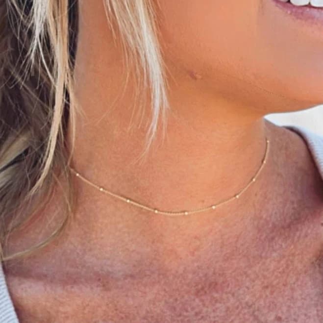 Dainty Satellite Chain Choker Necklace
